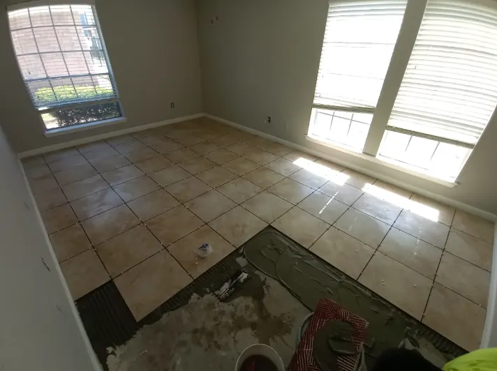 Tile floor install